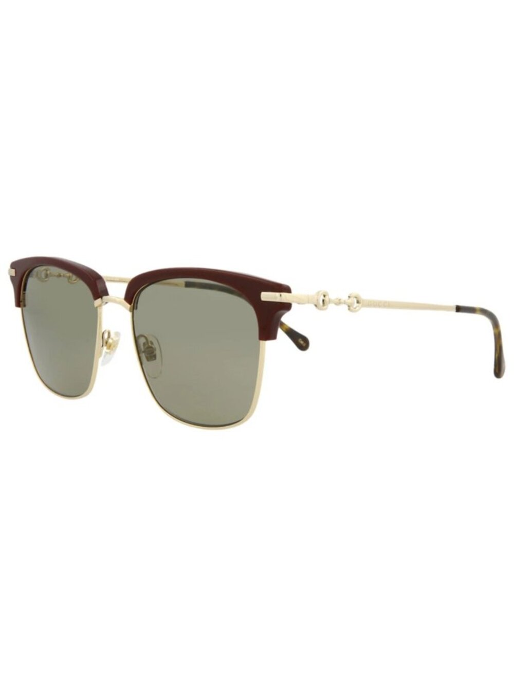 New Gucci Women's Sunglasses Mens Burgundy Gold Green